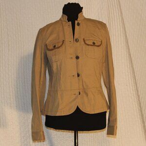 CHAPS Ralph Lauren Tan Denim Utility Jacket VTG Womens Size Medium